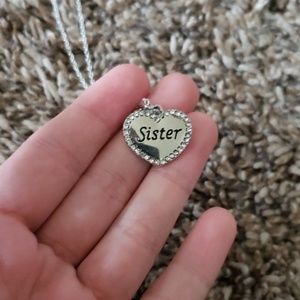 Super cute silver "sister" necklace